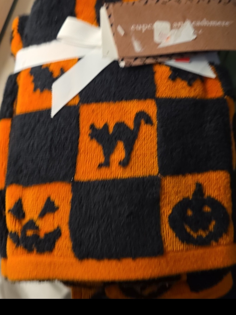 Cupcakes And Cashmere 2 Hand Towels  Orange and Black